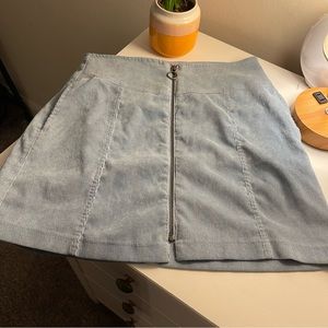 Light Blue Corduroy Skirt